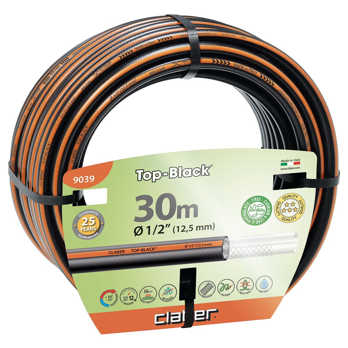 Λάστιχο Ποτίσματος Top-Black 1/2" Claber 9064  | 25 m