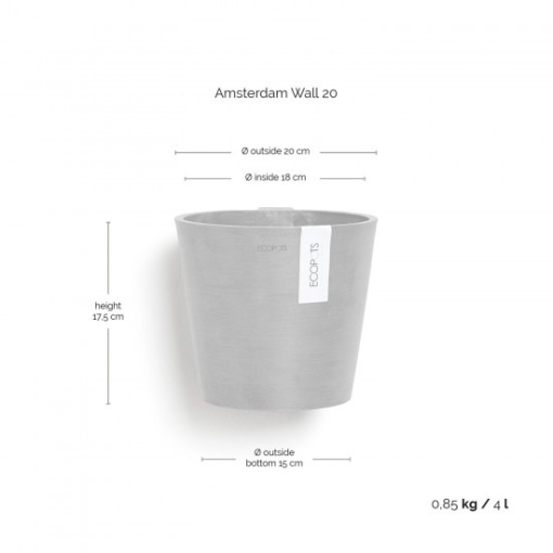 Γλάστρα Τοίχου Κρεμαστή Amsterdam Wall Grey 2 Γλάστρα Τοίχου Κρεμαστή Amsterdam Wall Grey - Image 2