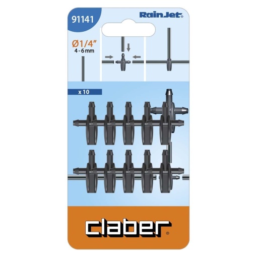 Σύνδεσμος ''Τ'' Σωλήνα 1/4'' Claber 91141 - Image 2