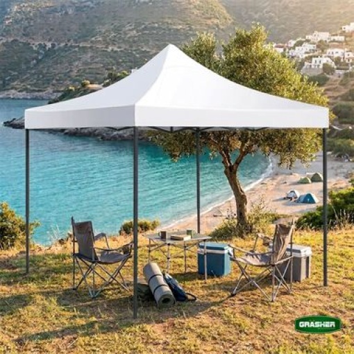 Πτυσσόμενο Κιόσκι Κήπου 3x3m Λευκό 420D GRASHER TGL3435 - Image 12