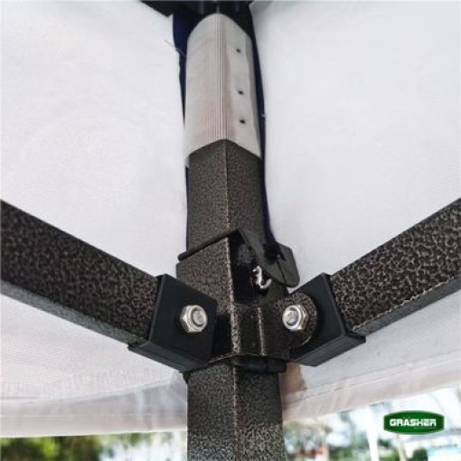 Πτυσσόμενο Κιόσκι Κήπου 3x3m Λευκό 420D GRASHER TGL3435 - Image 4