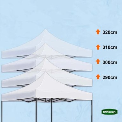 Πτυσσόμενο Κιόσκι Κήπου 3x3m Λευκό 420D GRASHER TGL3435 - Image 9