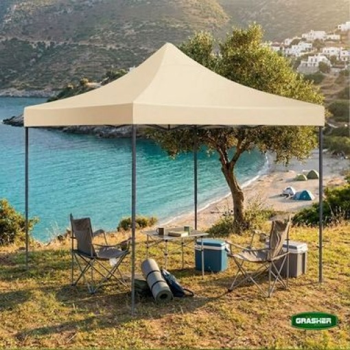 Πτυσσόμενο Κιόσκι Κήπου 3x3m Μπέζ 420D GRASHER TGL3437 13 Πτυσσόμενο Κιόσκι Κήπου 3x3m Μπέζ 420D GRASHER TGL3437 - Image 13